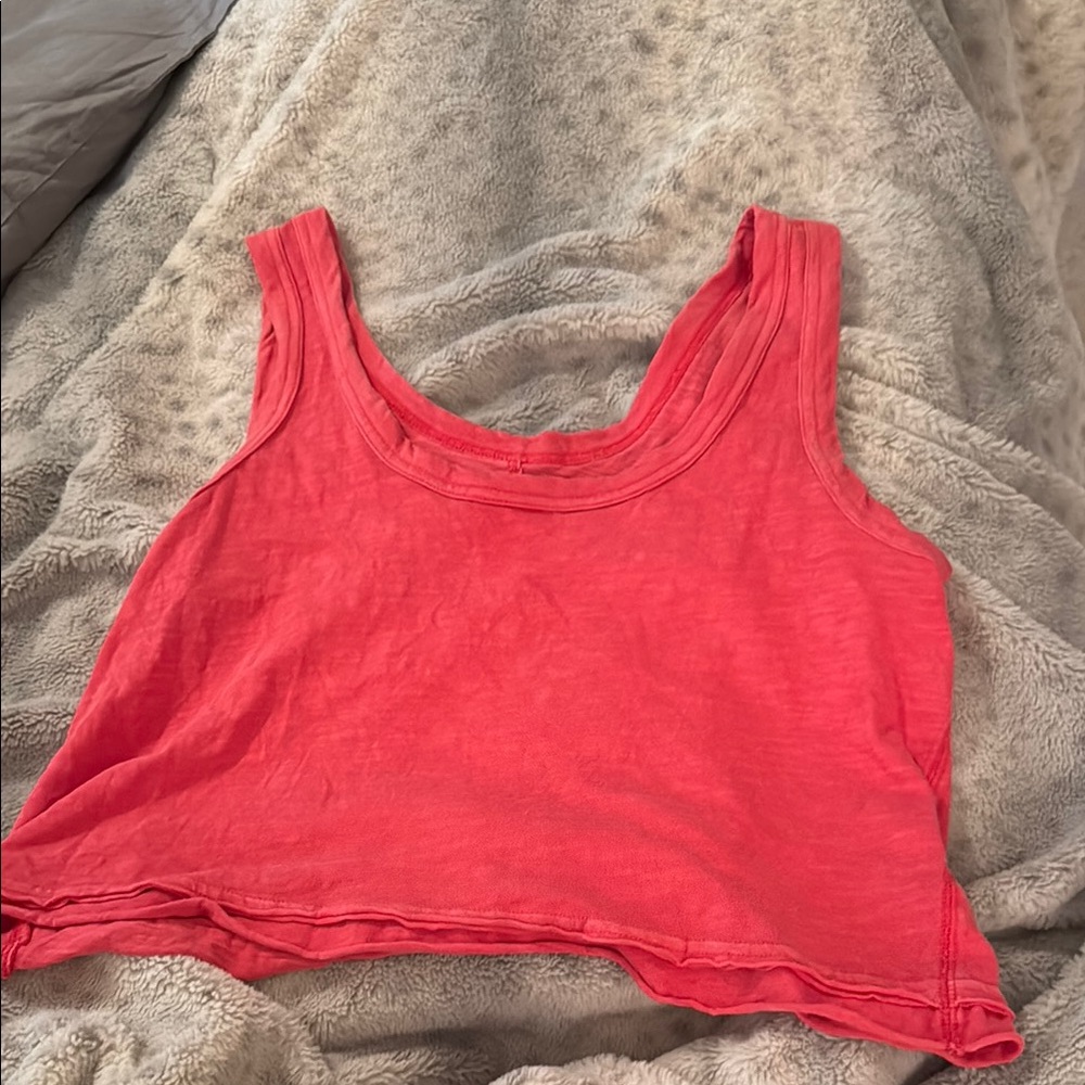 Red Sleeveless Crop Tank Top